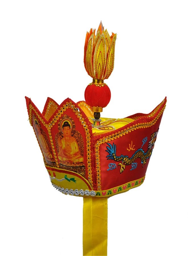 UXOWOXU Chinese Style Five Buddha Hat/Monk Hat/Buddhist Hat/Monk's Cap for Perform Religious Rite - Image 4