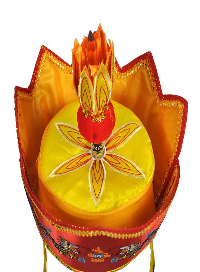 UXOWOXU Chinese Style Five Buddha Hat/Monk Hat/Buddhist Hat/Monk's Cap for Perform Religious Rite - Image 5