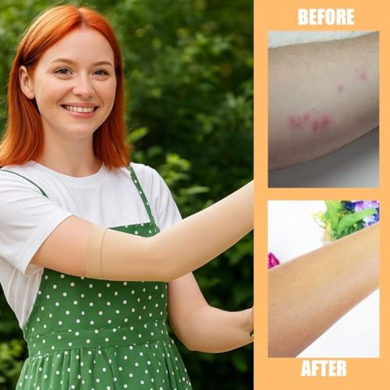 Beige Arm Sleeves 2 Pairs For Elderly Skin Protection - Tear Resistant Nylon Construction Breathable Quick Drying Protective Sleeves for Thin Skin Bruise Protection - Image 5