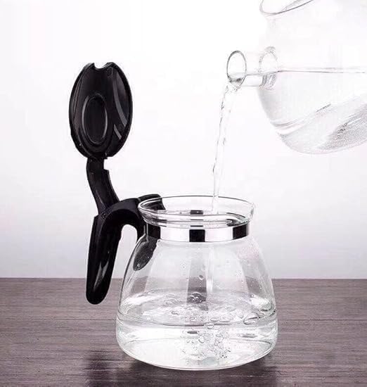 JAMBUVANTI Green 2 Tea Strainer Glass Kettle 1LTR Tea Pot Set with Infuser by Cracker Loose Leaf Stove Top Glass Teapot Kettle Pack of 01 Green 2 Tea Strainer Glass Kettle 1000 Milliliter Pack 1 - Image 4