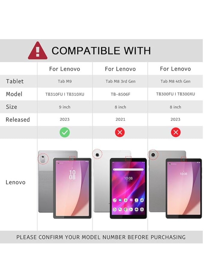 General Case for Lenovo Tab M9 9 Inch 2023 Tablet with Auto Sleep/Wake with Tempered Glass Screen Protector for Lenovo Smart Tab M9 Tablet (TB310FU / TB310XU)  - Image 2