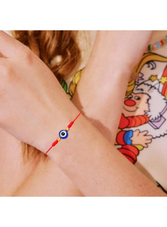 Evil Eye Bracelets 7 Knot Lucky Protection Bracelets Red Evil Eye Bracelets Pack Bracelet for Family Evil Eye Bracelet for Women Men Baby 7 Knot Protection Lucky Bracelet Adjustable Red String Amulet