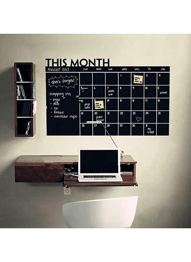 Generic Removable Chalkboard Calendar Wall Stickers- Black  - Image 1