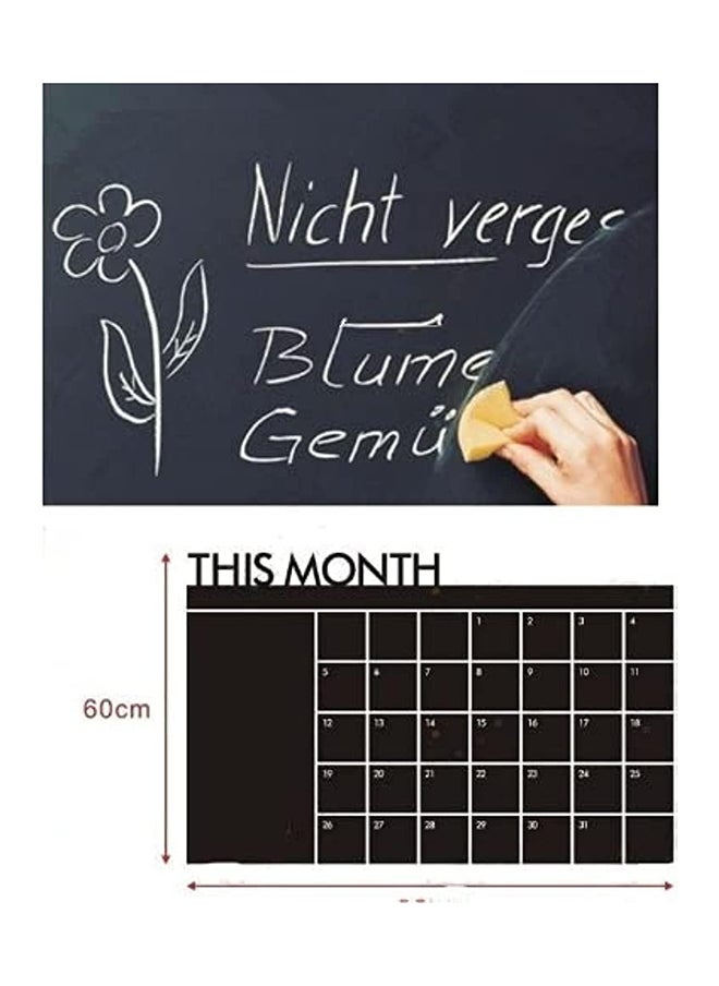 Generic Removable Chalkboard Calendar Wall Stickers- Black  - Image 2