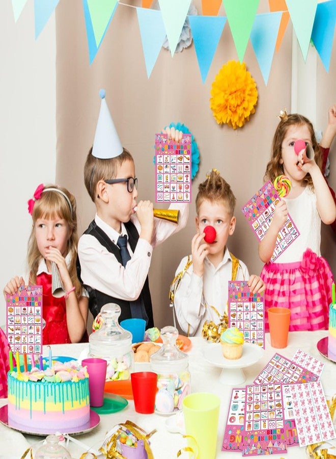 Leezead Birthday Bingo Game for Boys Girls Adults, 24 Players Birthday Bingo Cards Birthday Party Supplies Fun Birthday Party Bingo Game for School Classroom Family Birthday Holiday Party Activities - Image 4