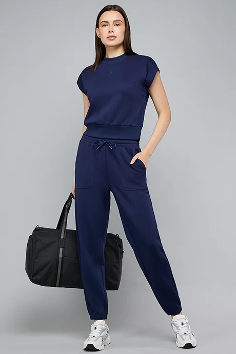 أر أند بي Solid Top with Mock Neck and Short Sleeves