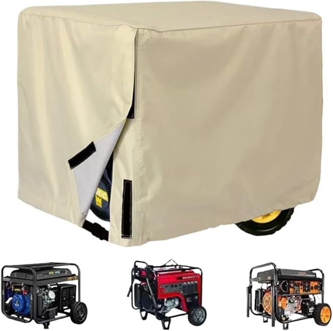 Outdoor Generator Cover for Generac 5500W 5500W-4400W, 420D Heavy Duty Water-Resistant Portable Generator Cover, Rain & Dirt Protection with Windproof Buckle Straps,C C normal - Image 1