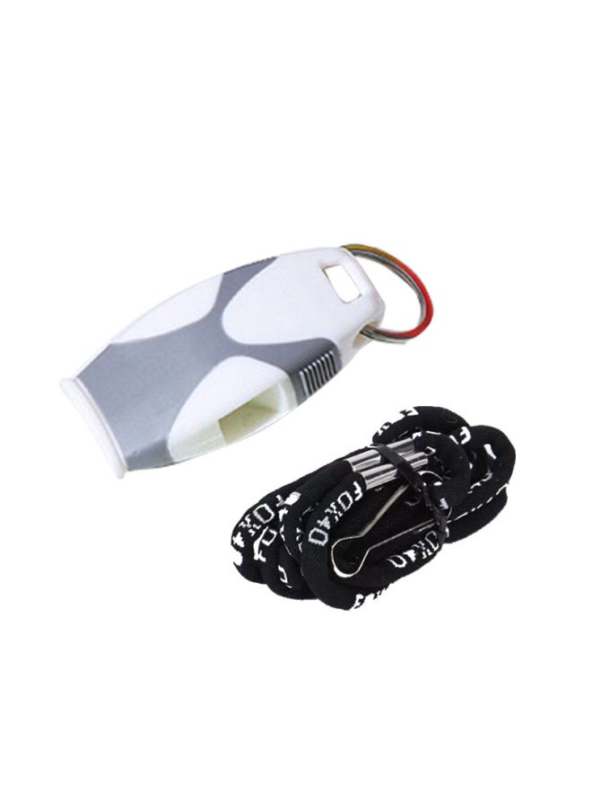 Generic Treble Whistle Referee Competition Physical Education Teacher Fire Rescue Outdoor Survival Whistle Plastic Seedless Fox Whistle-Color:Gray-white Rubber-coated Whistle (paper Card)  - Image 1