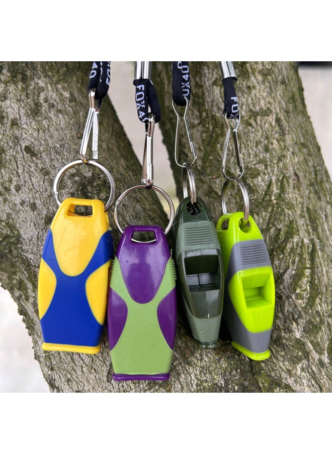 Generic Treble Whistle Referee Competition Physical Education Teacher Fire Rescue Outdoor Survival Whistle Plastic Seedless Fox Whistle-Color:Gray-white Rubber-coated Whistle (paper Card)  - Image 2