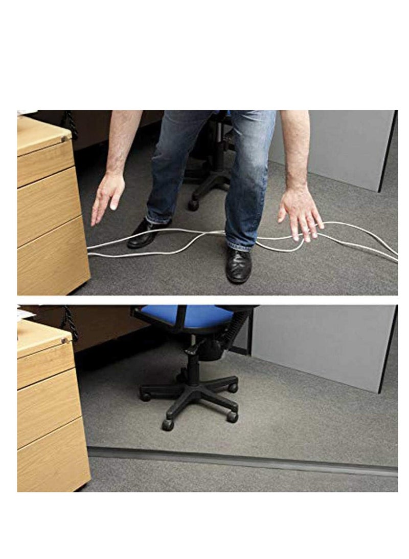 2Pcs Pvc Floor Trunking With Self-Adhesive Red Sticker ,Grey 14X48Mm - Paintable Cable Management And On-Wall Wire Cover, 1 Meter - Image 4