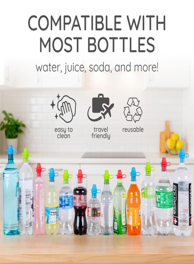 Kiddikap Original Water Bottle Topper for Toddlers – 100% Silicone Sippy Top Spout with Protective Cap makes the Bottle Top a Spill Proof Lid for Kids and Adults - 3 Pack - Original - Image 5