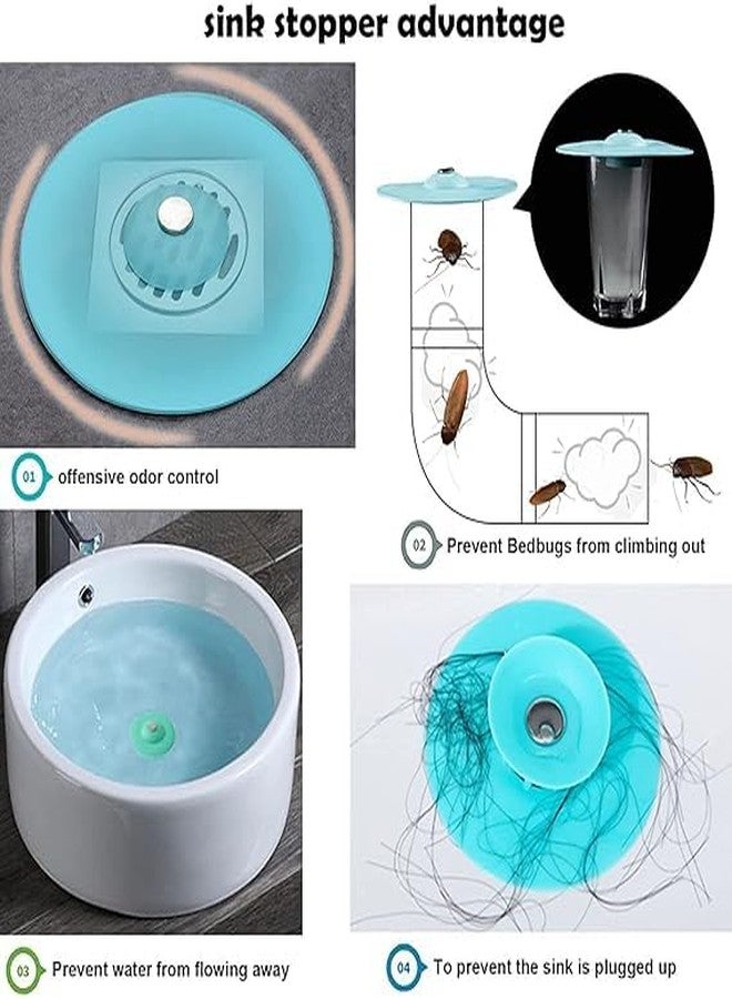 VIHANCO Silicone Sink Drain Cover and Hair Catcher, 10 cm, 2-Pack, Anti-Clog Strainer for Kitchen and Bathroom - Image 3