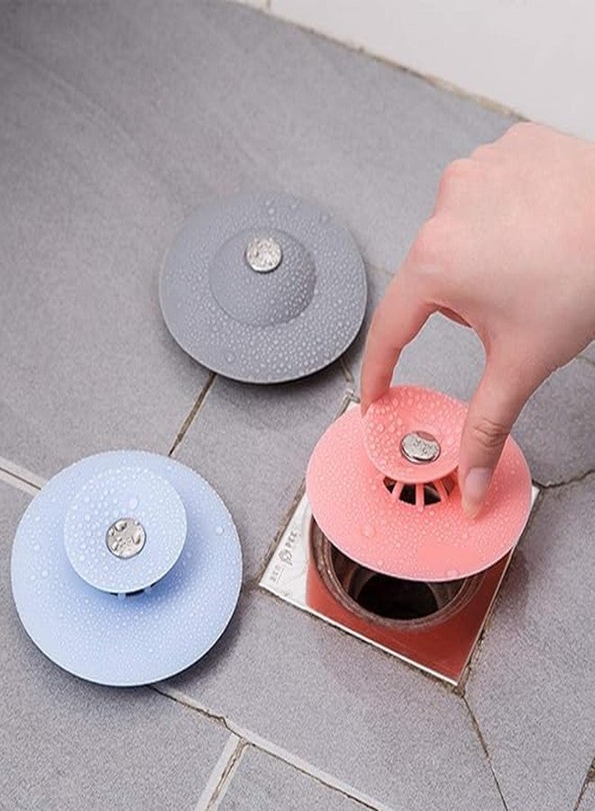 VIHANCO Silicone Sink Drain Cover and Hair Catcher, 10 cm, 2-Pack, Anti-Clog Strainer for Kitchen and Bathroom - Image 1