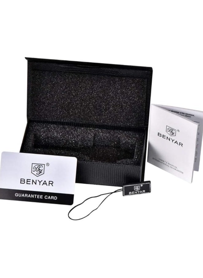 BENYAR - Mens Watches Multifunction Chronograph Date Quartz Watch for Men Stainless Steel Band Wrist Watch Gift for Men Casual Business - Image 1