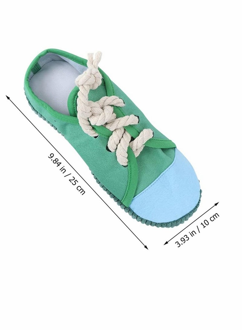 Y&D Dog Chew Toy Mini Sneakers Shoes Squeaky Toy Pet Molar Bite for Puppy Cats Small Animals Supplies Training and Cleaning Teeth Health Green Orange 2 Pcs  - Image 2