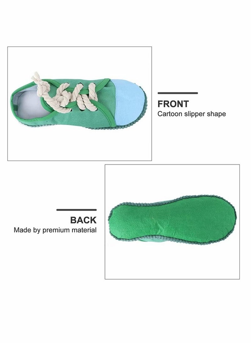 Y&D Dog Chew Toy Mini Sneakers Shoes Squeaky Toy Pet Molar Bite for Puppy Cats Small Animals Supplies Training and Cleaning Teeth Health Green Orange 2 Pcs  - Image 3