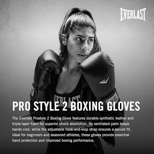Everlast ProStyle 2 Boxing Gloves Classic Fight Training Gloves for Men and Women Secure Fit Hook and Loop with Wrist Support Heavy Bag Fitness Training 12 oz White - Image 3