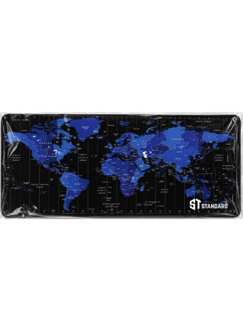 General World Map Gaming Mouse Pad 70x30cm Large Extended Desk Mat with Anti-Slip Base and Stitched Edges