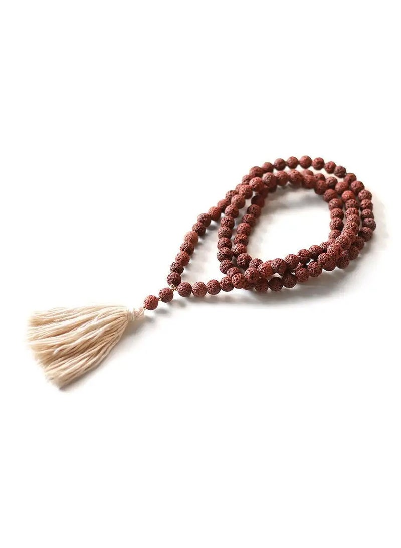 أم أم أيه من معدن الإنسان سبحة بأحجار بركانية وشرابة - Image 1