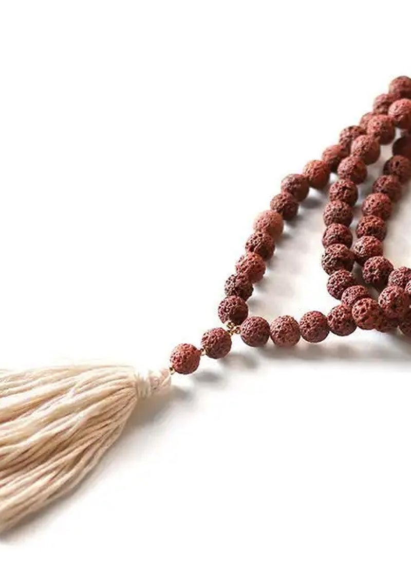 أم أم أيه من معدن الإنسان سبحة بأحجار بركانية وشرابة - Image 2