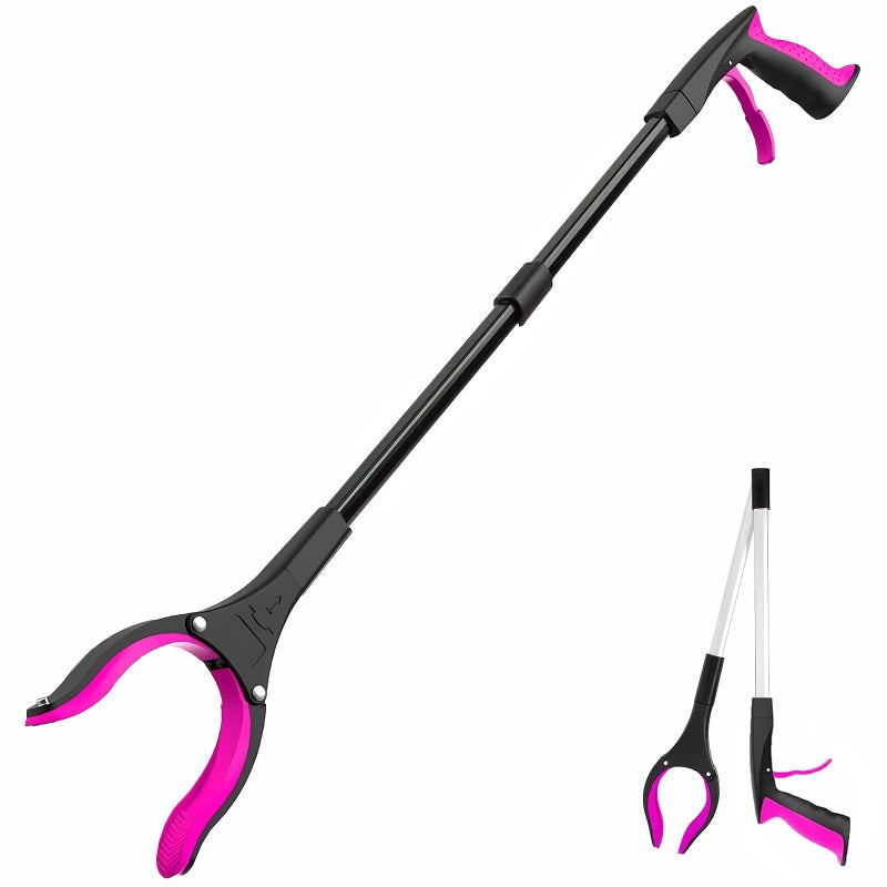 POPDA Grabber Reacher Tool - 32â€ Extra Long Foldable Gripper and Reaching Tool - Heavy Duty Pick Up Stick Grabbers for Seniors, Trash, Surgery Recovery Must Haves Gifts (Black Purple) - Image 1