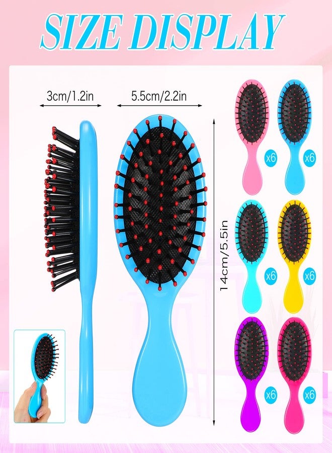 Yoande 36 Packs Mini Detangling Hairbrush Squirt Detangler combs Toddler Soft Bristle Travel Hairbrush Women Girl(Multi Color) - Image 2