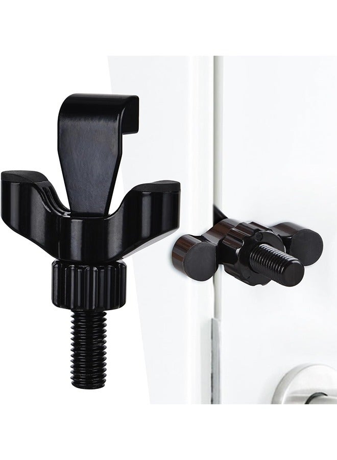 Portable Door Lock, Anti-Theft Lock, Travel Door Lock for Additional Privacy and Safety, Home Security Door Locker for Hotel Apartment School - Black - Image 1