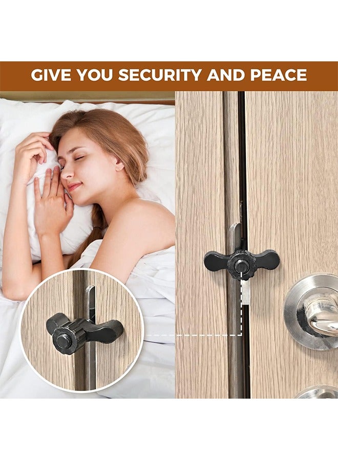 Portable Door Lock, Anti-Theft Lock, Travel Door Lock for Additional Privacy and Safety, Home Security Door Locker for Hotel Apartment School - Black - Image 4