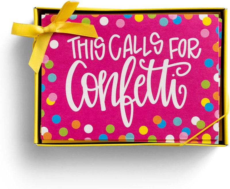 DaySpring  Maghon Taylor  This Calls for Confetti  10 Blank Celebration Note Cards with Yellow Envelopes J9649 - Image 1