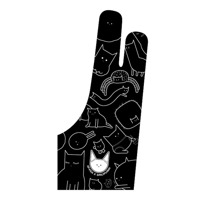 XPPen Digital Drawing Glove - Two-Finger Artist Glove with Cute Cat Print, Suitable for Right and Left Hand - Image 1
