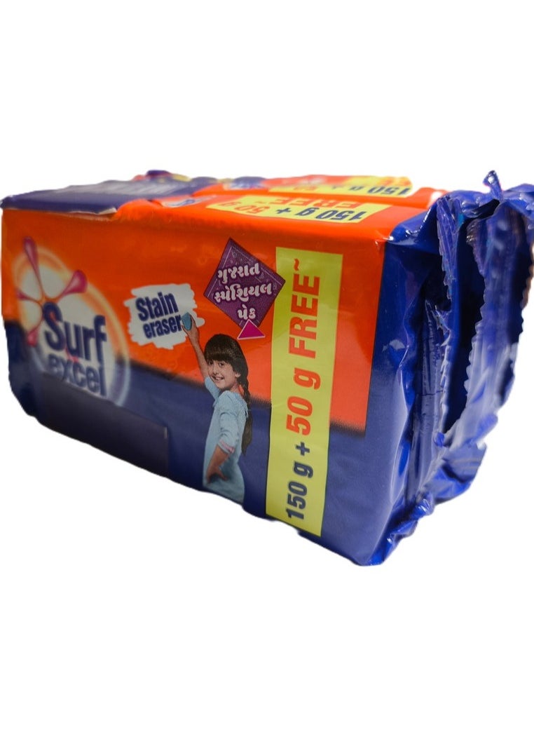 Surf excel - Stain Eraser Detergent Bar 150+50 grams Pack of 4 - Image 1