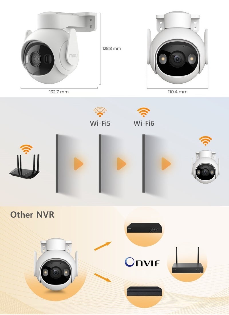 IMOU - Imou Cruiser 2 5MP Wi-Fi Outdoor Security Camera Night Vision Two Way Talk IP66 Weather resistance 3K QHD Image Smart Full color Panoramic Pan and Tilt Powered by Imou SENSE™ Smart Tracking - Image 1