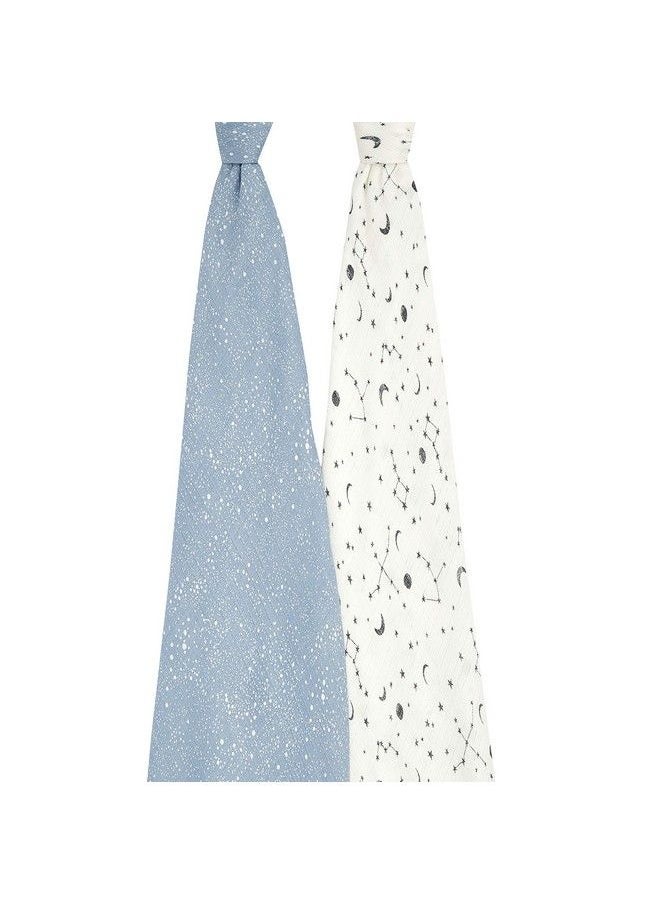 aden + anais Aden Silky Soft Swaddle Baby Blanket 100% Cotton Bamboo Muslin Large 44 X 44 Inch 2 Pack Cosmic Galaxy  - Image 3