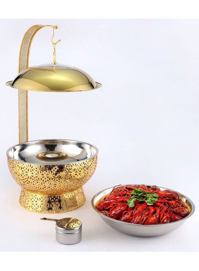 كيكي طبق تسخين بوفيه من الفولاذ المقاوم للصدأ لتسخين الطعام وسخان 8.0 لتر - Image 2