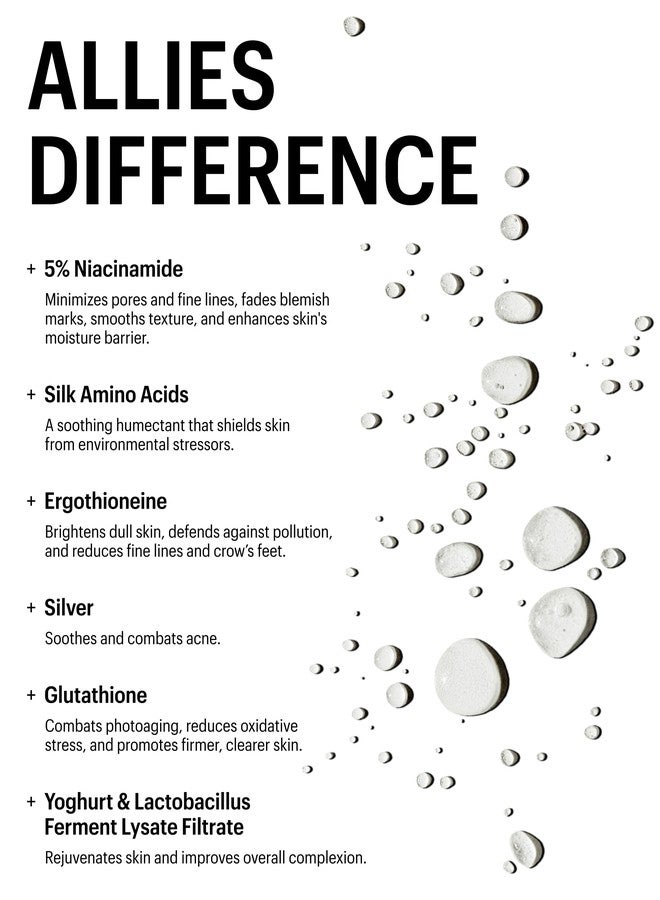 Allies of Skin رذاذ الوجه بروبيوتيك من Allies of Skin | تونر رذاذ للوجه لتقليل المسام | العناية بالبشرة بروبيوتيك للاحتفاظ بالرطوبة | 5% نياسيناميد لبشرة متألقة | مناسب للسفر (1.7 أونصة سائلة) - Image 3