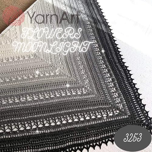 YarnArt Flowers Moonlight – Gradient Cotton Acrylic Yarn with Metallic Lurex, 9.17oz (250g), 1093 Yards – Shiny, Multicolor Cake Yarn for Crochet, Knitting, Shawls & DIY Projects (3253) - Image 3