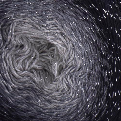 YarnArt Flowers Moonlight – Gradient Cotton Acrylic Yarn with Metallic Lurex, 9.17oz (250g), 1093 Yards – Shiny, Multicolor Cake Yarn for Crochet, Knitting, Shawls & DIY Projects (3253) - Image 2