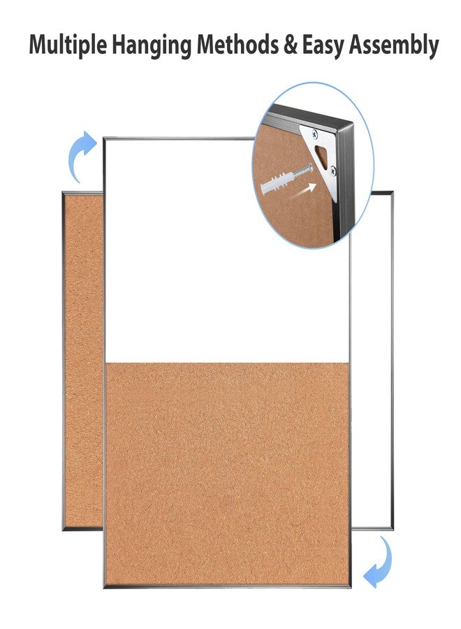 ARCOBIS Cork Board White Board Combo, 24 x 18 Inch Bulletin Board, Magnetic Dry Erase Board & Corkboard for Wall, Vision Board for Home, Office, School, Black Frame - Image 4