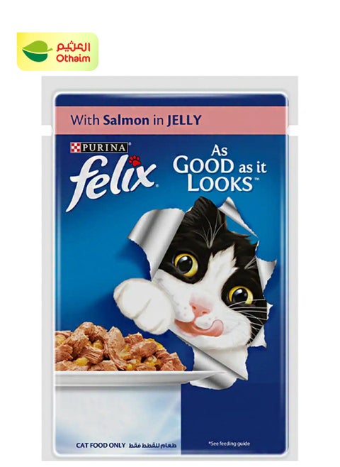 Felix Wet Cat Food with Salmon in Jelly , 85g