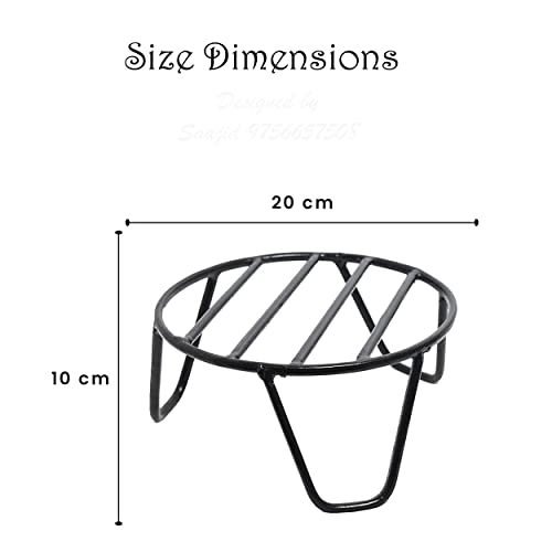 CRAFTCASTLE Elegant Iron Indoor/Outdoor Italiano Flower Pot/Plant Stand for Home Garden or Balcony Decor(Black) (2) - Image 3