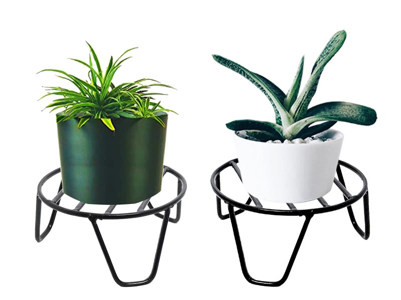 CRAFTCASTLE Elegant Iron Indoor/Outdoor Italiano Flower Pot/Plant Stand for Home Garden or Balcony Decor(Black) (2) - Image 2