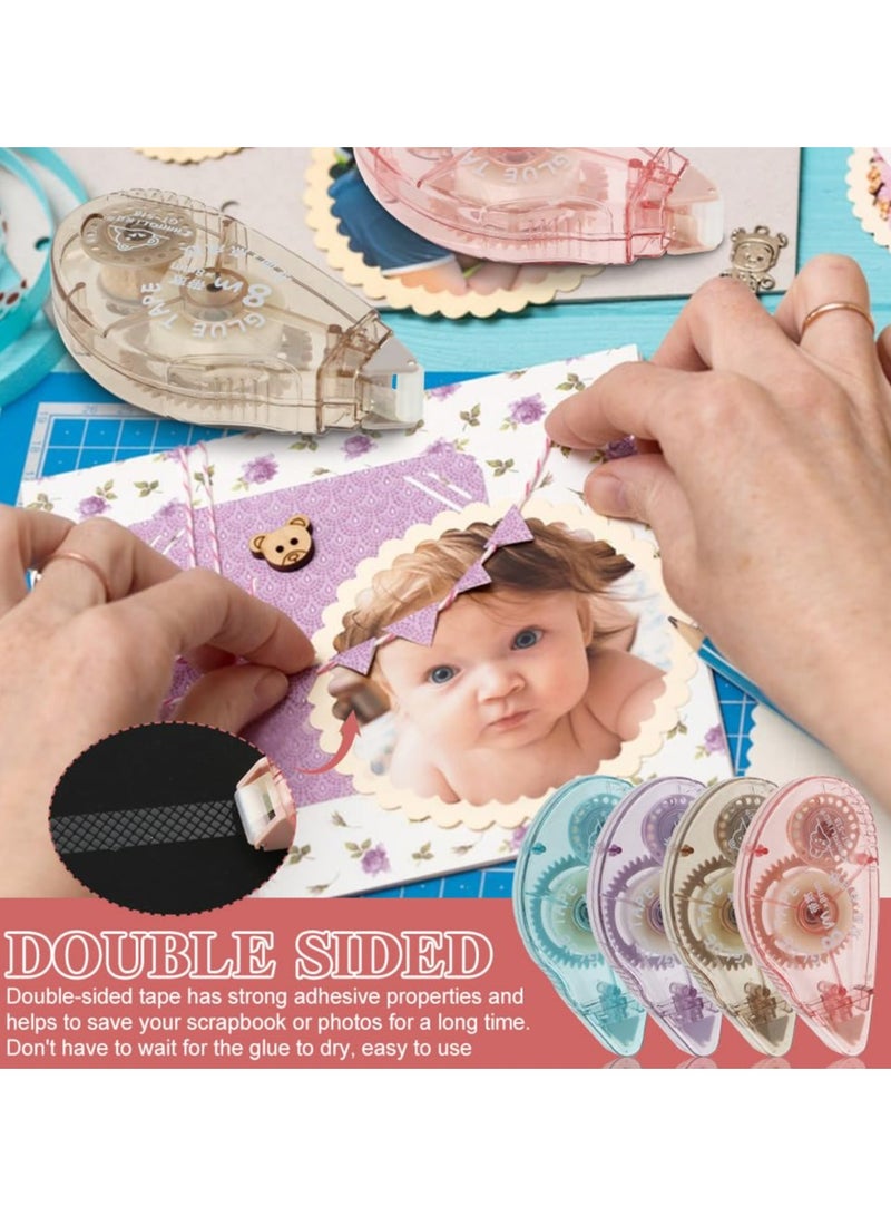 Oasisgalore 4 Pack Double Sided Tape Roller, Scrapbooking Adhesive Tape Runner, Sticky Glue Tape for Crafts and Arts Projects. - Image 3