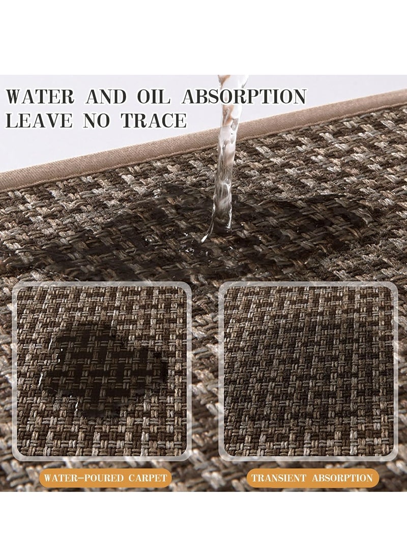Sharpdo 2-Piece Kitchen Floor Mats Non-Slip, Woven Kitchen Floor Mats Absorb Water in Front of Sink, 45*120cm+45*70cm Durable Waterproof Washable Kitchen Floor Mats - Image 3
