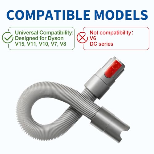 keluke Flexible Extension Hose Attachment for Cordless Vacuum Cleaner - Compatible with V15 V8 V7 V10 V11 Detect Torque Drive Outsize Absolute Animal Trigger Motorhead Dyson Model - Image 2