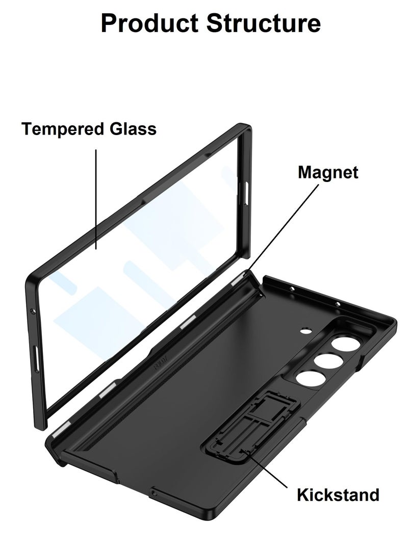 Midkart Magnetic Hinge Protection Cover Compatible with Samsung Galaxy Z Fold 7 Release 2025 Adjustable Kickstand with Front Glass Case 360-degree Protection, Blue - Image 3