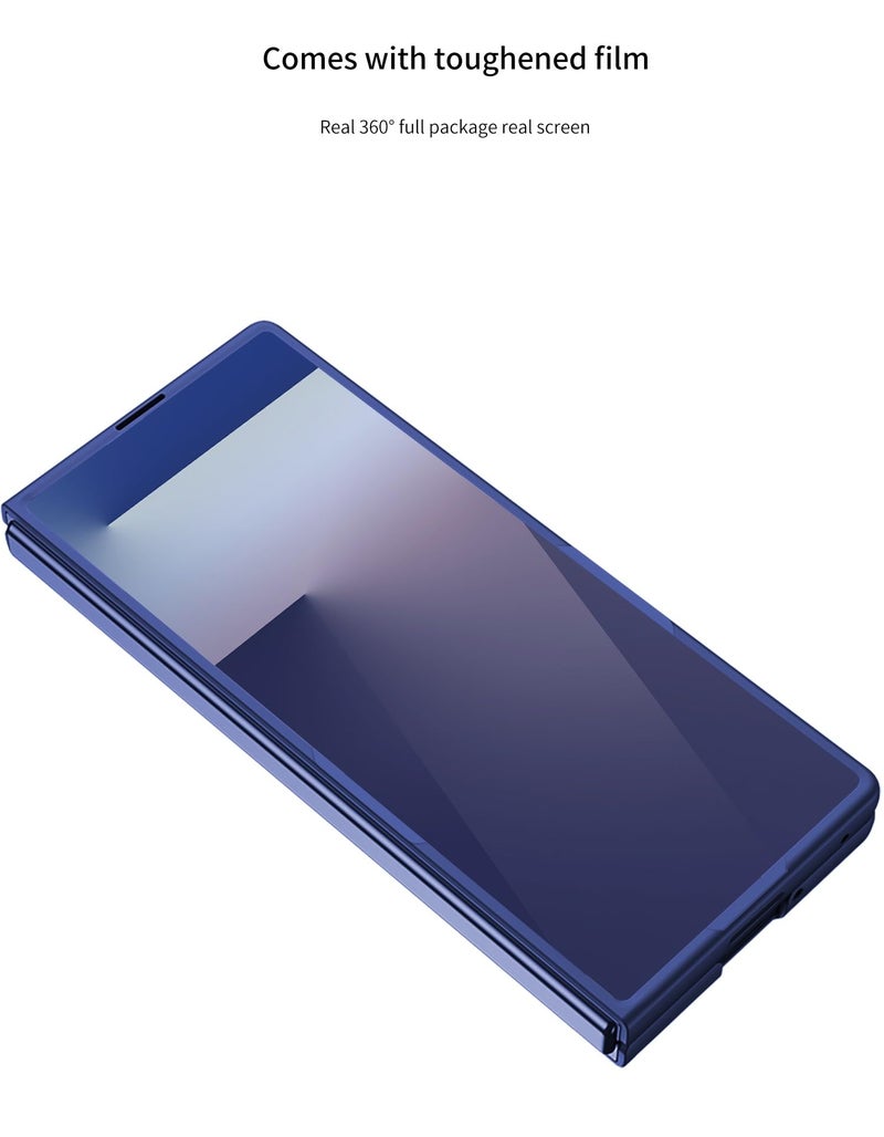 Midkart Magnetic Hinge Protection Cover Compatible with Samsung Galaxy Z Fold 7 Release 2025 Adjustable Kickstand with Front Glass Case 360-degree Protection, Blue - Image 5