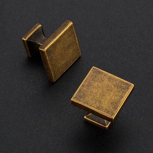 HomeExpert Home Expert 25 Pack Cabinet Knobs Antique Brass Kitchen Cabinet Knobs Hardware for Dresser Drawers Kitchen Hardware Square Drawer Pulls - Image 3