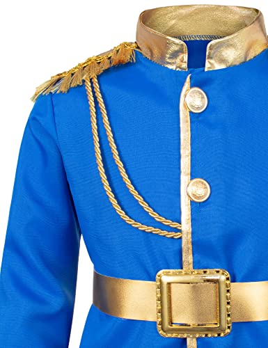 TOGROP Prince Charming Costume for Kids Boys Royal Prince King Outfit Party Cosplay 11-13 Years Blue - Image 5