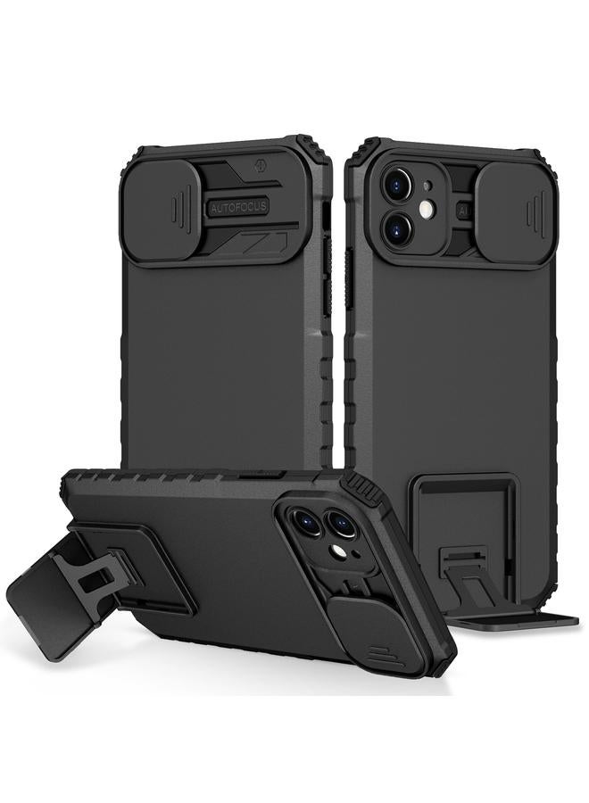 زبون جراب لهاتف iPhone 12 مع حامل مجسم وغطاء منزلق وغطاء هاتف Camshield - Image 1