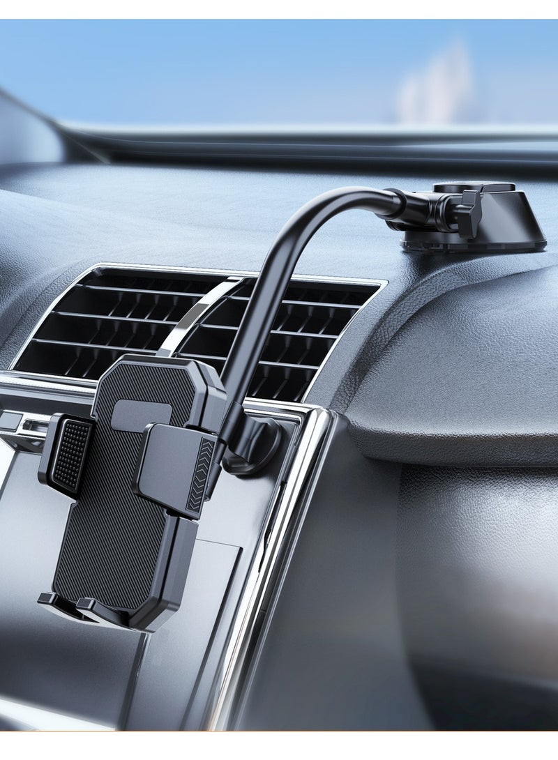 هوديوس حامل هاتف للسيارة بقاعدة شفط عالمية للوحة القيادة والزجاج الأمامي للسيارة مع حامل هاتف قوي مقاوم للحرارة متوافق مع iPhone 16 15 14 أسود - Image 1